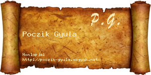 Poczik Gyula névjegykártya